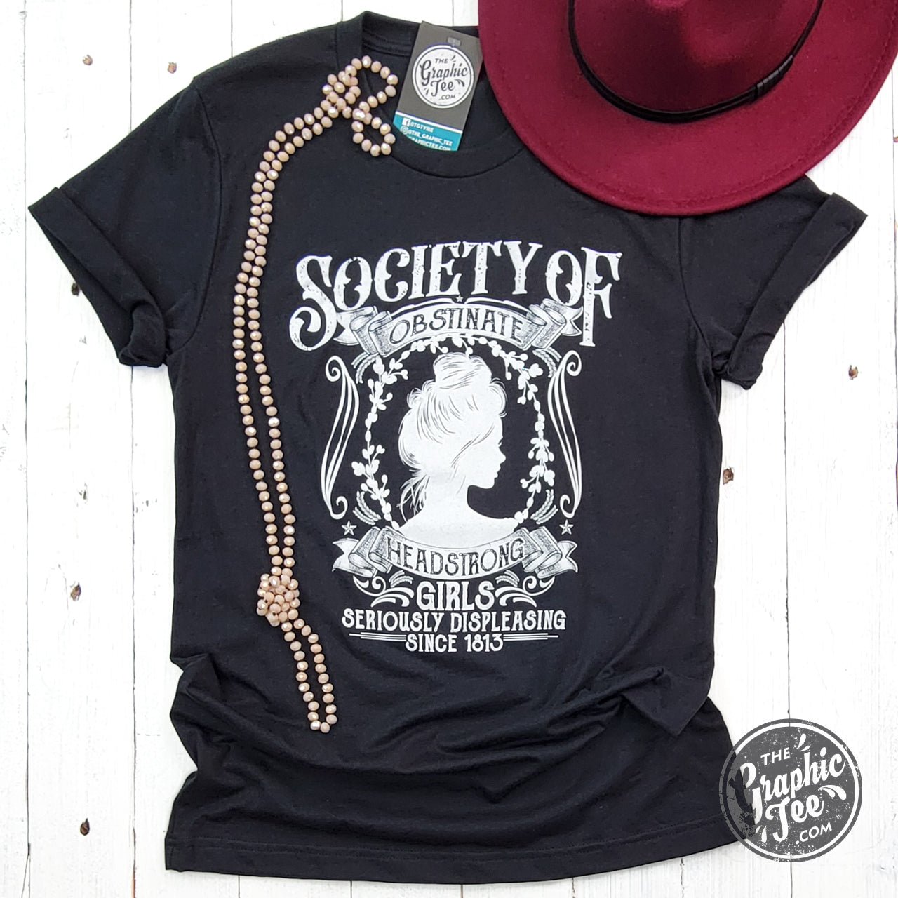 Society of Obstinate Headstrong Girls Short Sleeve Crew Neck Tee - Aaria Tees Aaria Tees