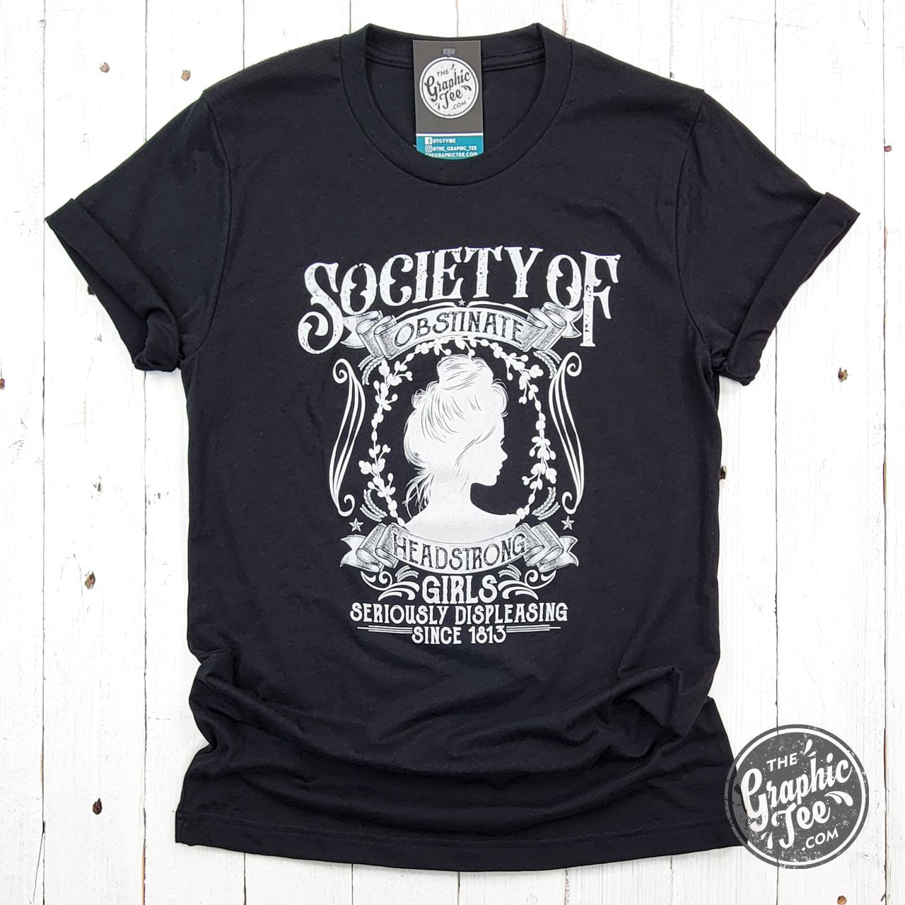 Society of Obstinate Headstrong Girls Short Sleeve Crew Neck Tee - Aaria Tees Aaria Tees