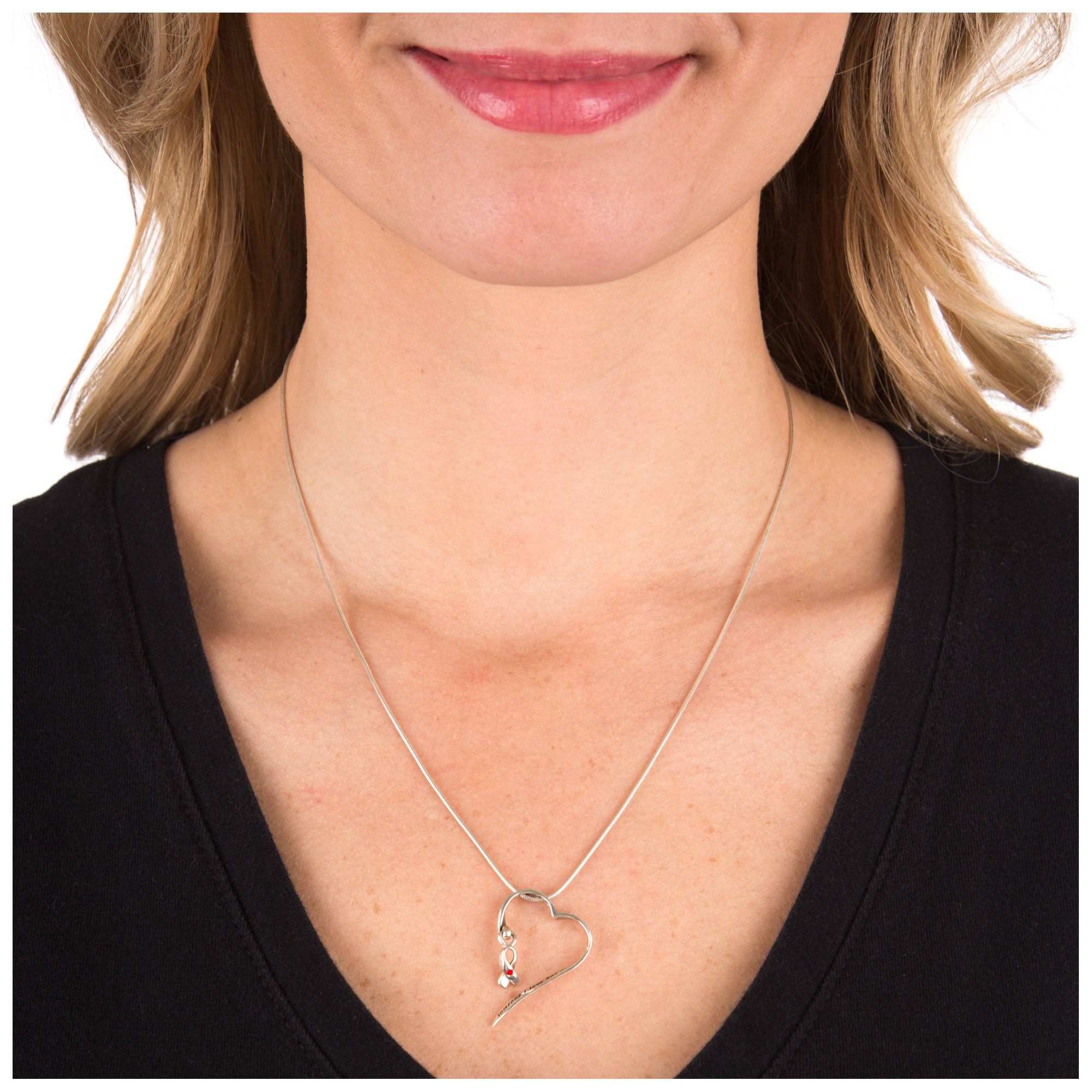 Someone I Love Has Diabetes Sterling Heart Necklace - Aaria Tees Aaria Tees