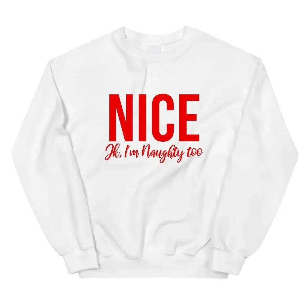 Christmas Naughty & Nice Couples Sweatshirt - Aaria Tees Aaria Tees