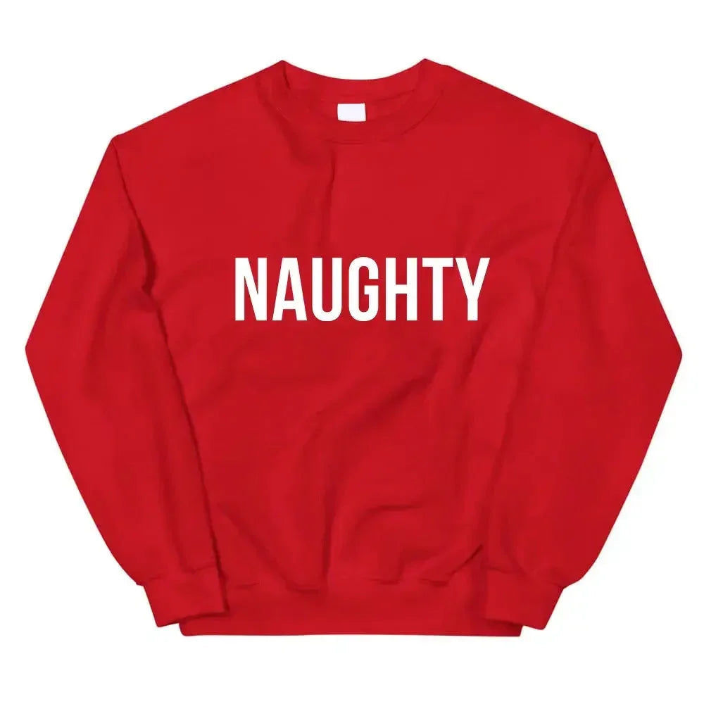 Christmas Naughty & Nice Couples Sweatshirt - Aaria Tees Aaria Tees