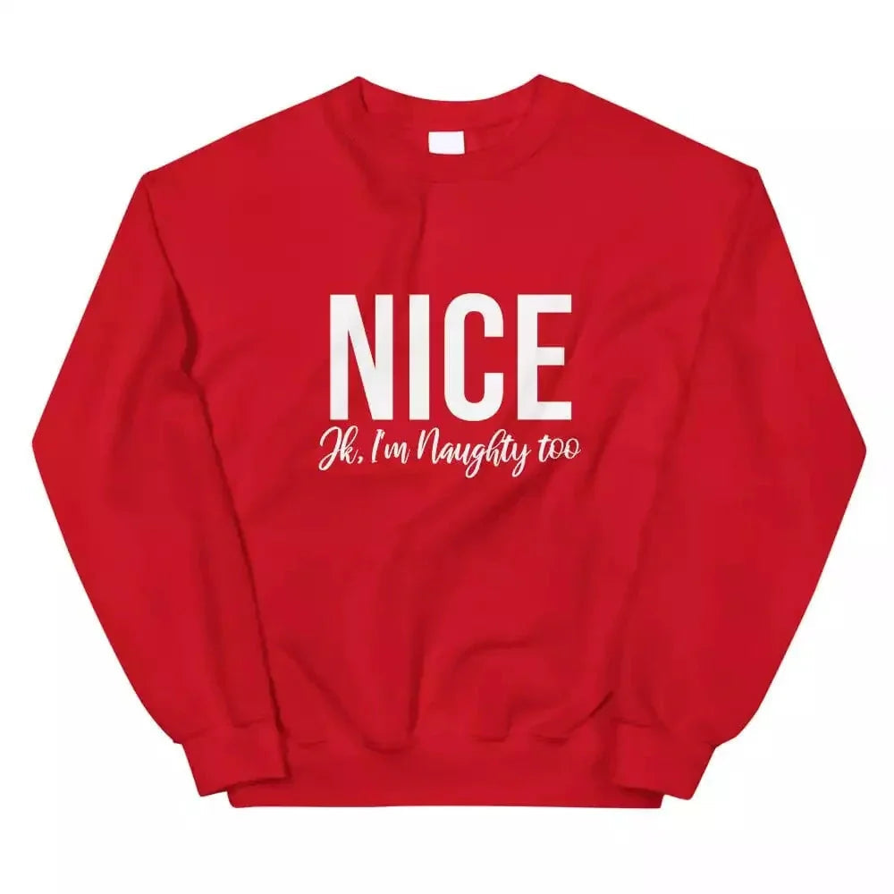 Christmas Naughty & Nice Couples Sweatshirt - Aaria Tees Aaria Tees
