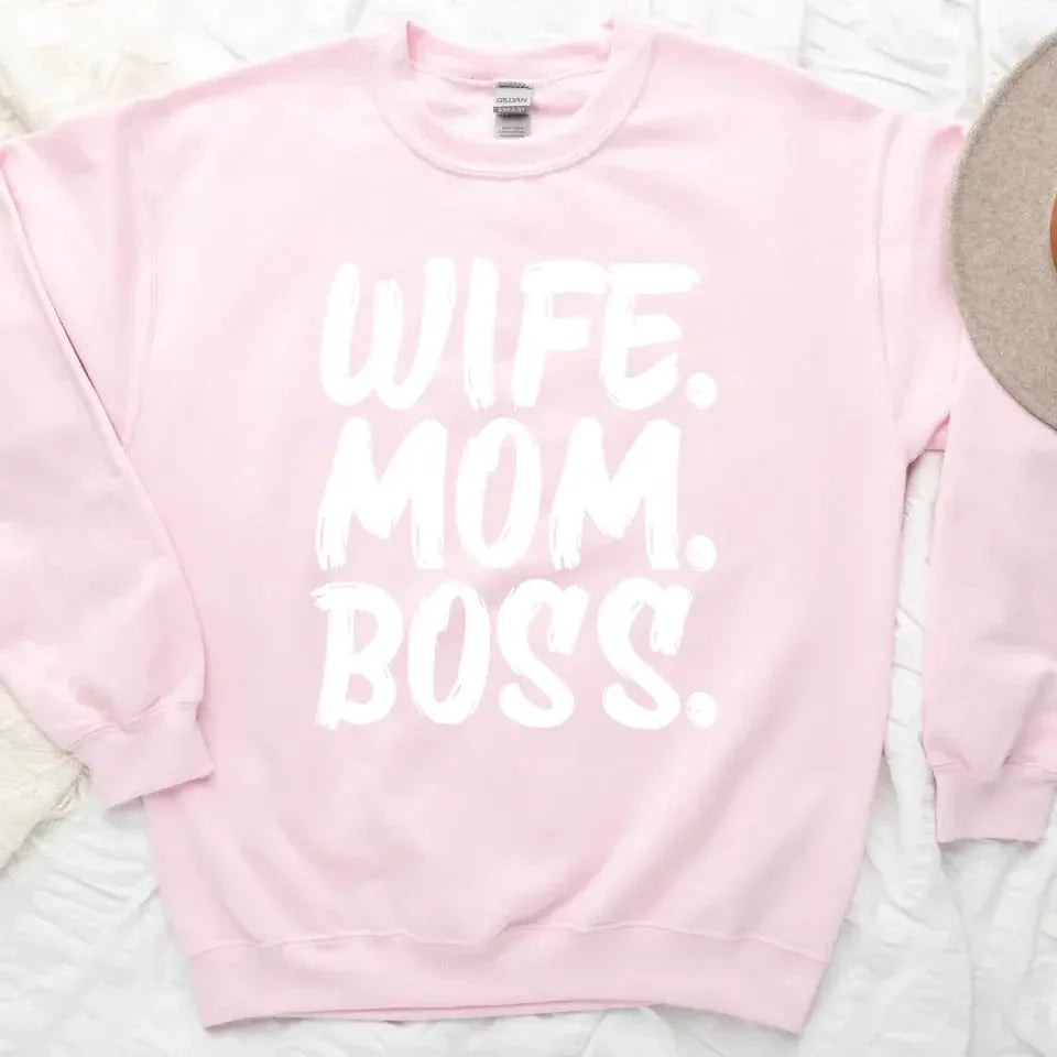 Wife Mom Boss Sweatshirt - Aaria Tees Aaria Tees