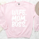 Wife Mom Boss Sweatshirt - Aaria Tees Aaria Tees