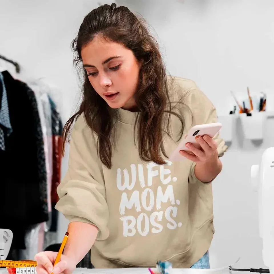 Wife Mom Boss Sweatshirt - Aaria Tees Aaria Tees