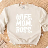 Wife Mom Boss Sweatshirt - Aaria Tees Aaria Tees