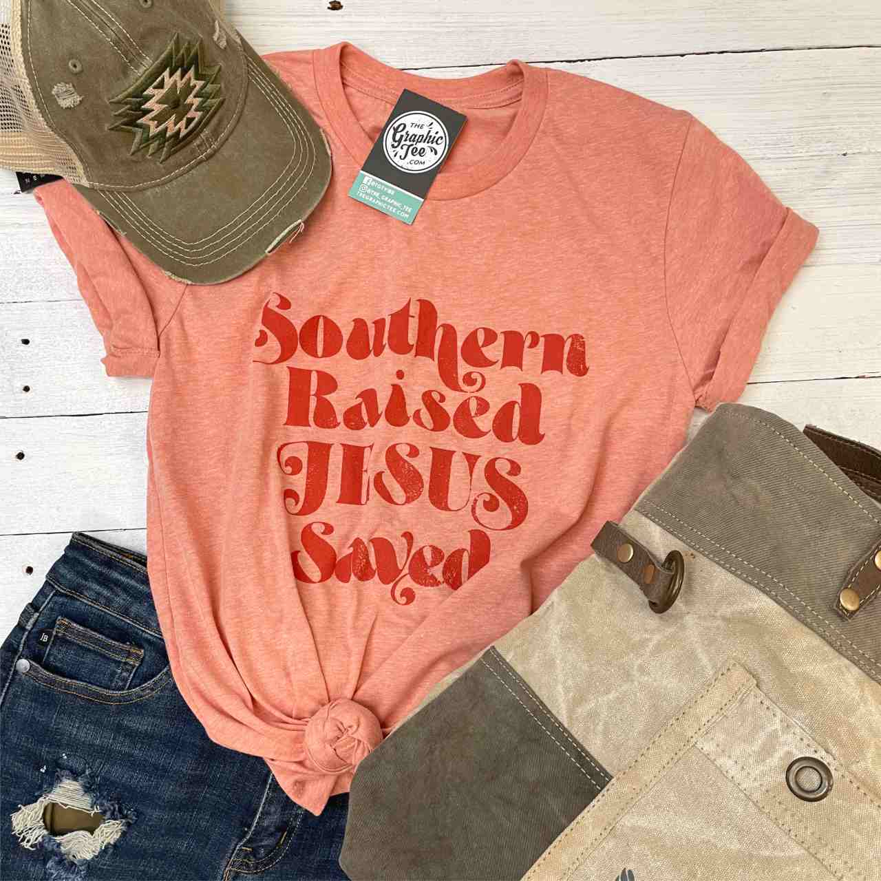 Southern Raised and Jesus Saved Unisex Tee - Aaria Tees Aaria Tees
