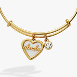 Abuela Mother of Pearl Heart Charm Bangle - Aaria Tees Aaria Tees