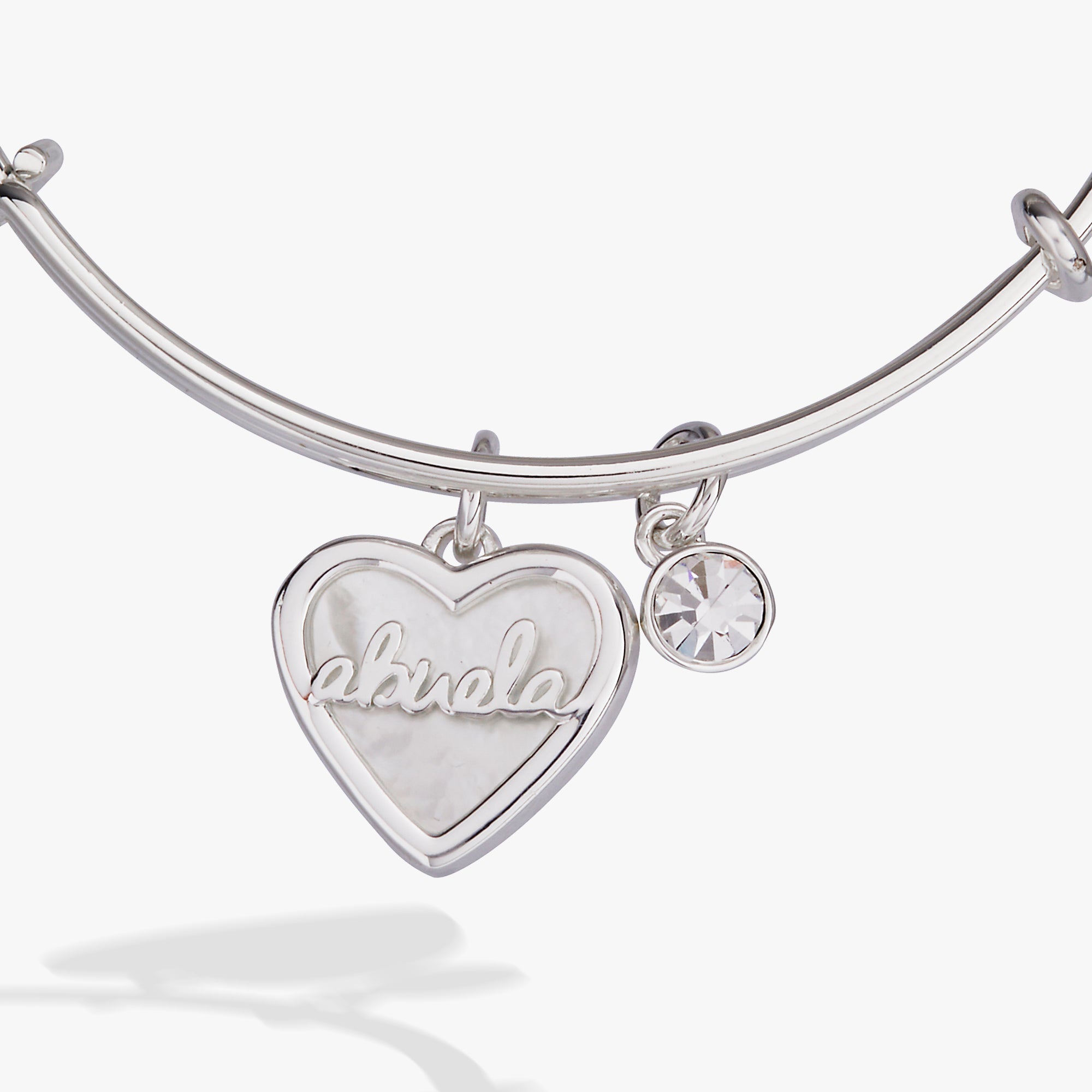 Abuela Mother of Pearl Heart Charm Bangle - Aaria Tees Aaria Tees