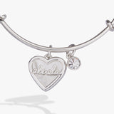 Abuela Mother of Pearl Heart Charm Bangle - Aaria Tees Aaria Tees