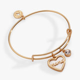 Mamá Mother of Pearl Heart Charm Bangle - Aaria Tees Aaria Tees