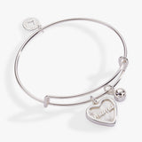 Mamá Mother of Pearl Heart Charm Bangle - Aaria Tees Aaria Tees