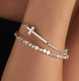 Spiritual Armor Cross Inline Charm Bangle - Aaria Tees Aaria Tees