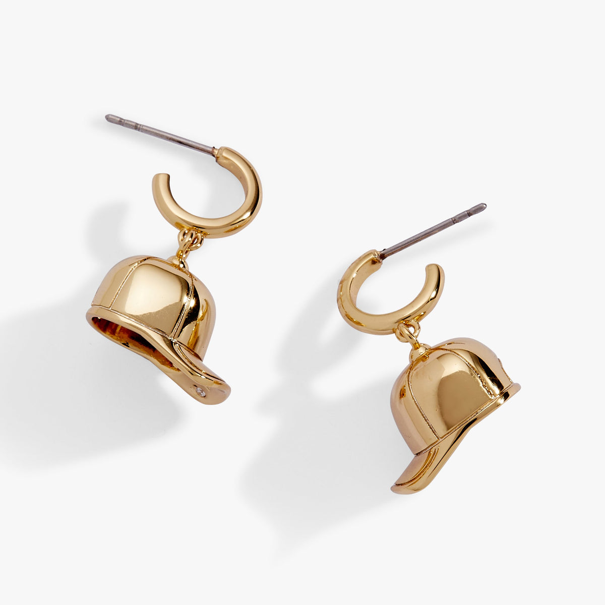 Baseball Cap Huggie Drop Earrings - Aaria Tees