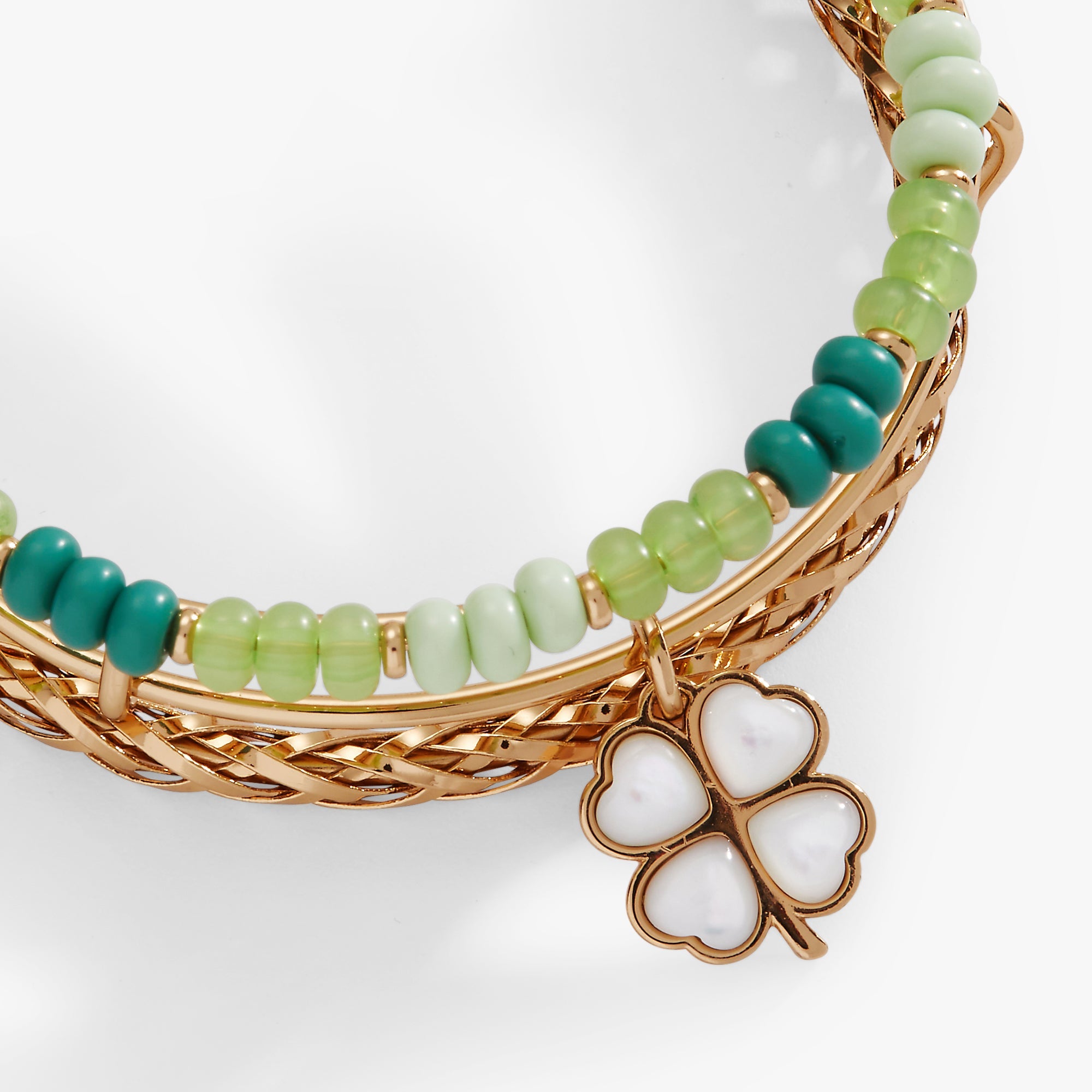 Lucky Four-Leaf Clover Set of 3 Bangles - Aaria Tees Aaria Tees