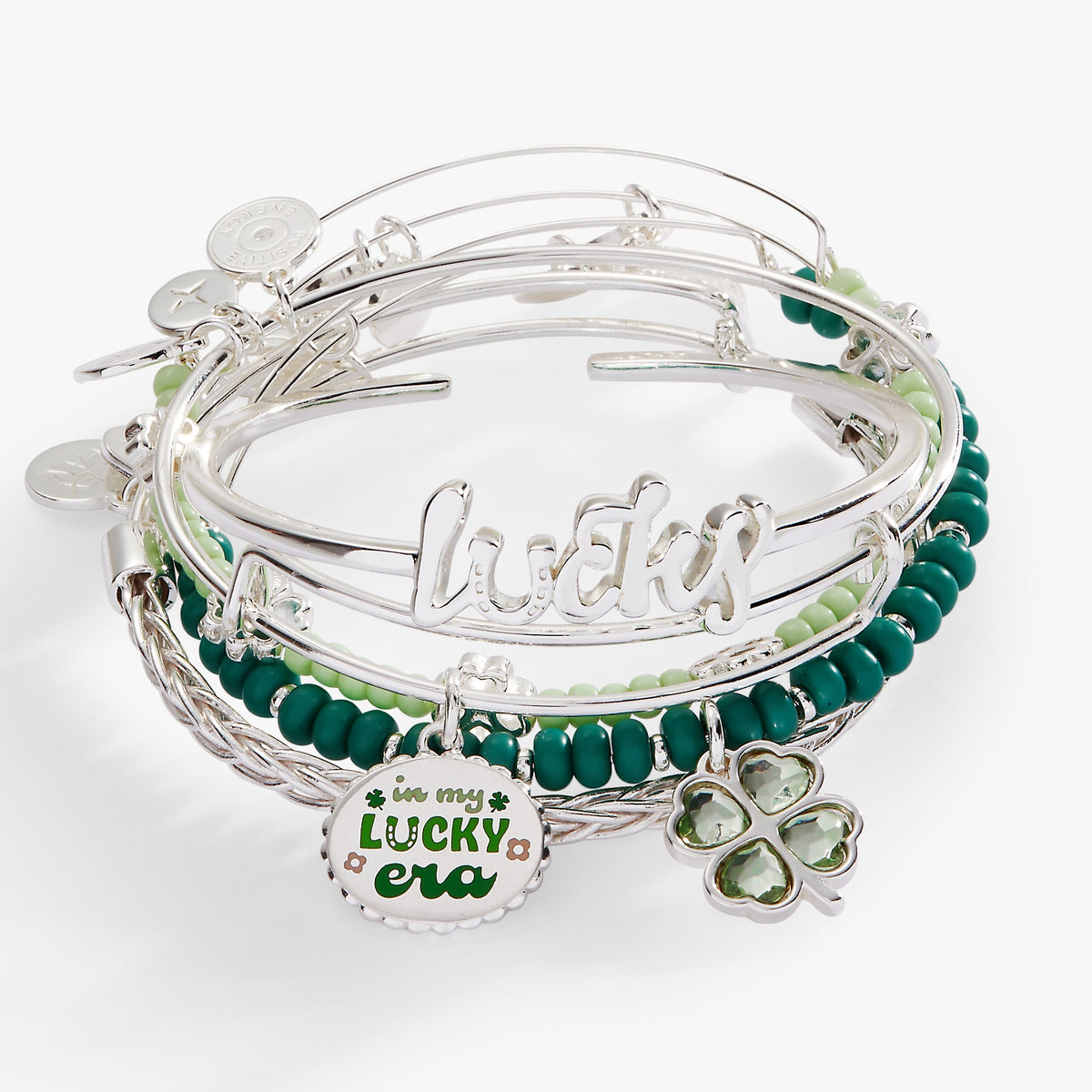 Lucky Four-Leaf Clover Bangle Set of 5 - Aaria Tees
