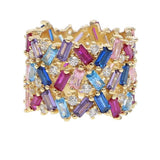 Stacie Rainbow Baguette Ring Aaria Tees