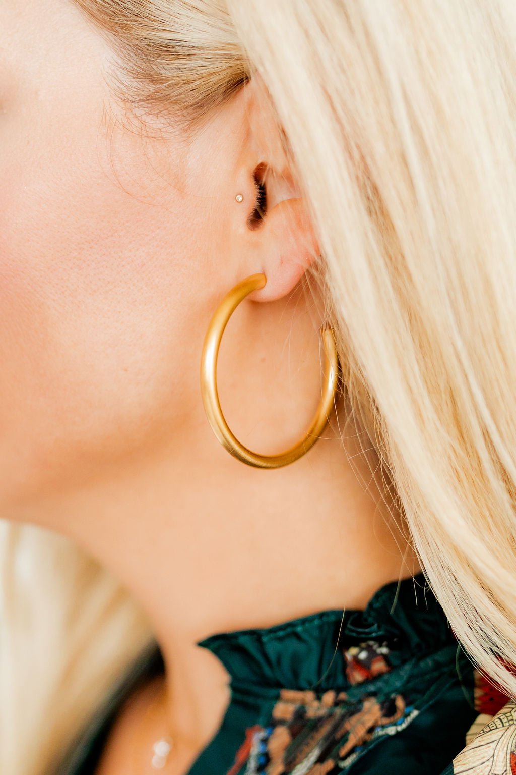 Stacy Hoop Earrings - Gold - Aaria Tees Aaria Tees