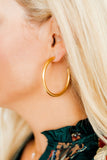 Stacy Hoop Earrings - Gold - Aaria Tees Aaria Tees