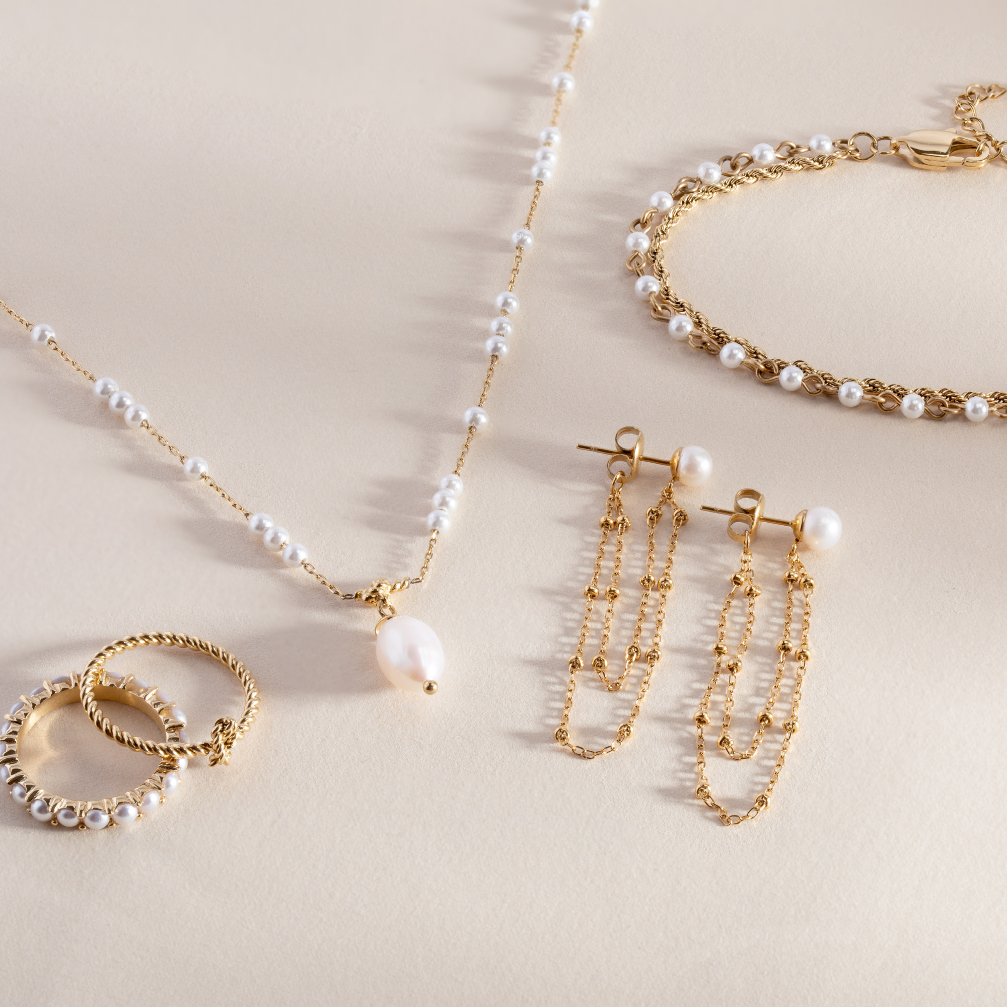 Mother of Pearl Beaded Necklace - Aaria Tees Aaria Tees