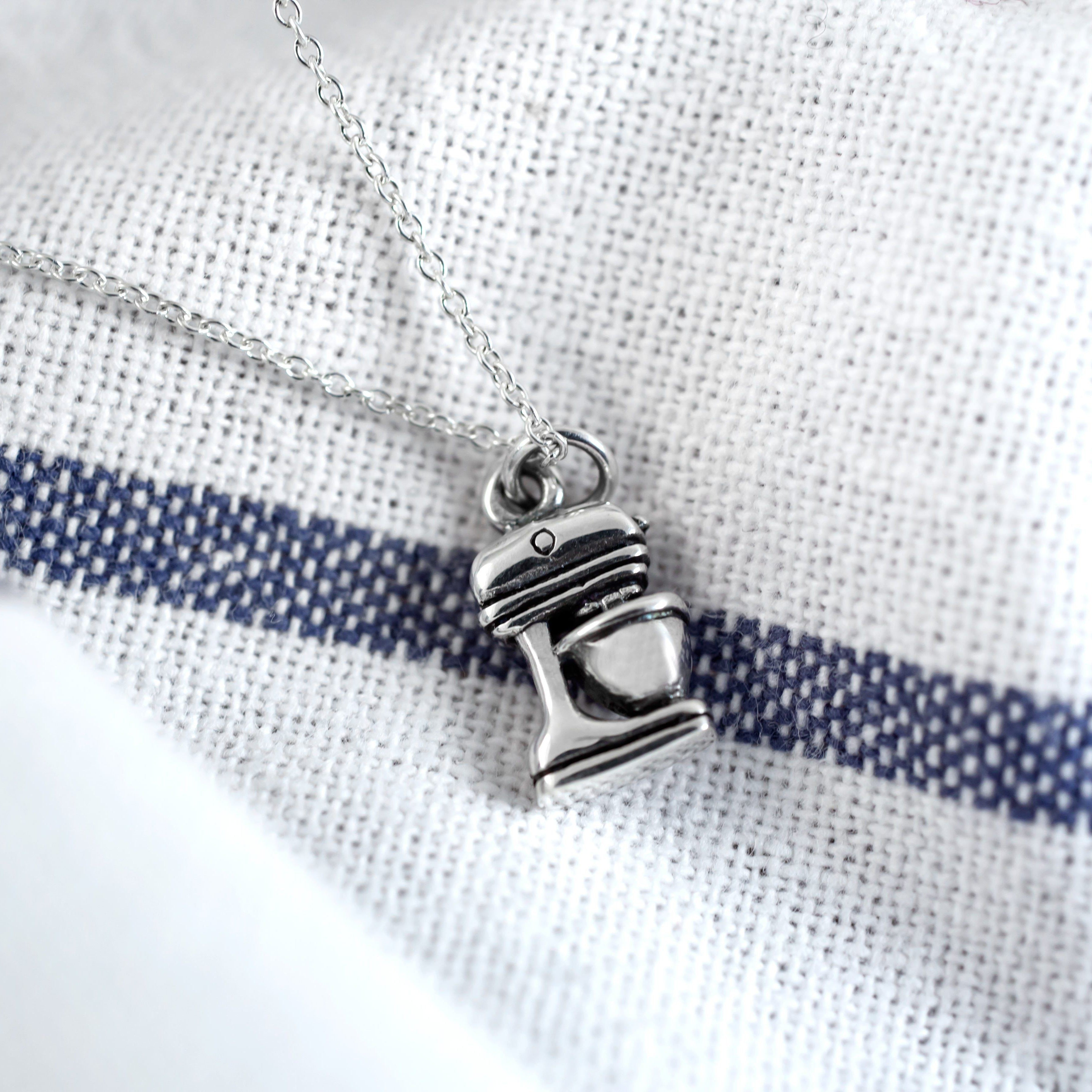 Stand Mixer Sterling Necklace - Aaria Tees Aaria Tees