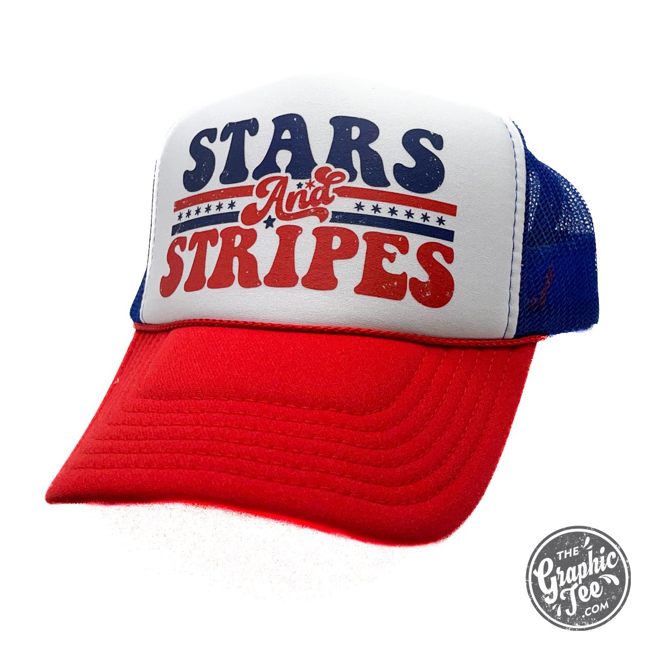 Stars and Stripes Foam Trucker Cap - Aaria Tees Aaria Tees