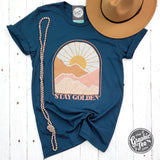 Stay Golden Atlantic Color Short Sleeve Tee - Aaria Tees Aaria Tees