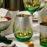 Green Pine Tree Stemless Wine Glasses Aaria Tees