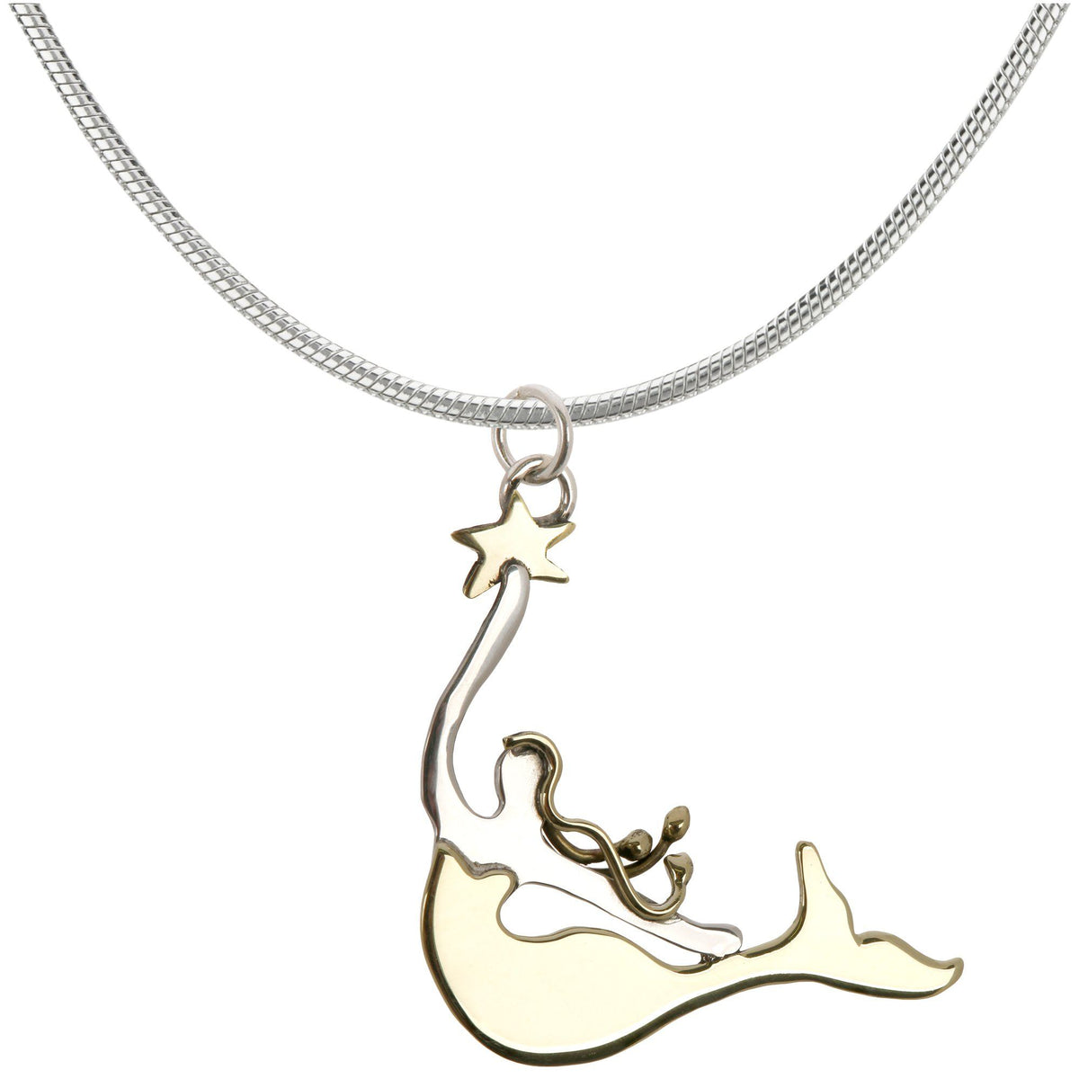 Sterling & Brass Mermaid Necklace - Aaria Tees