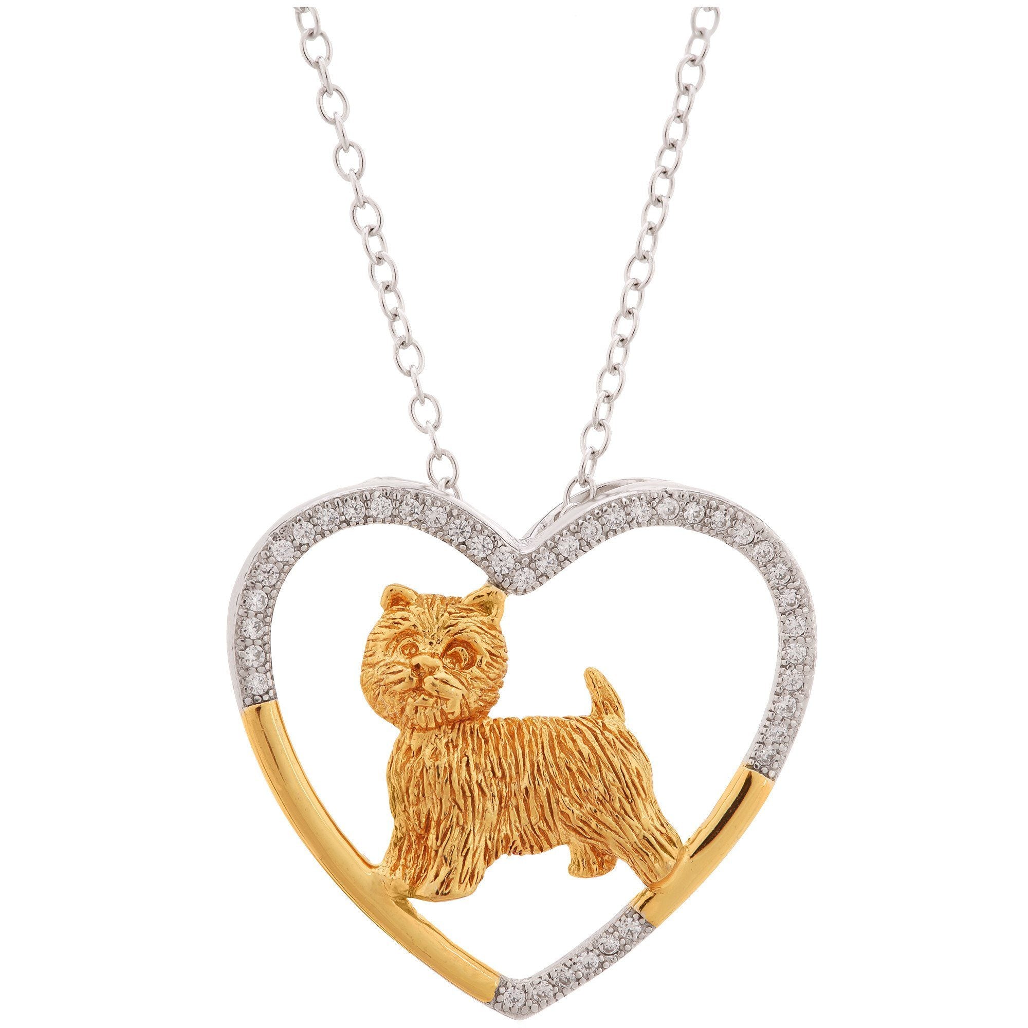 Sterling & Gold Plated Dog Breed Necklace - Aaria Tees Aaria Tees