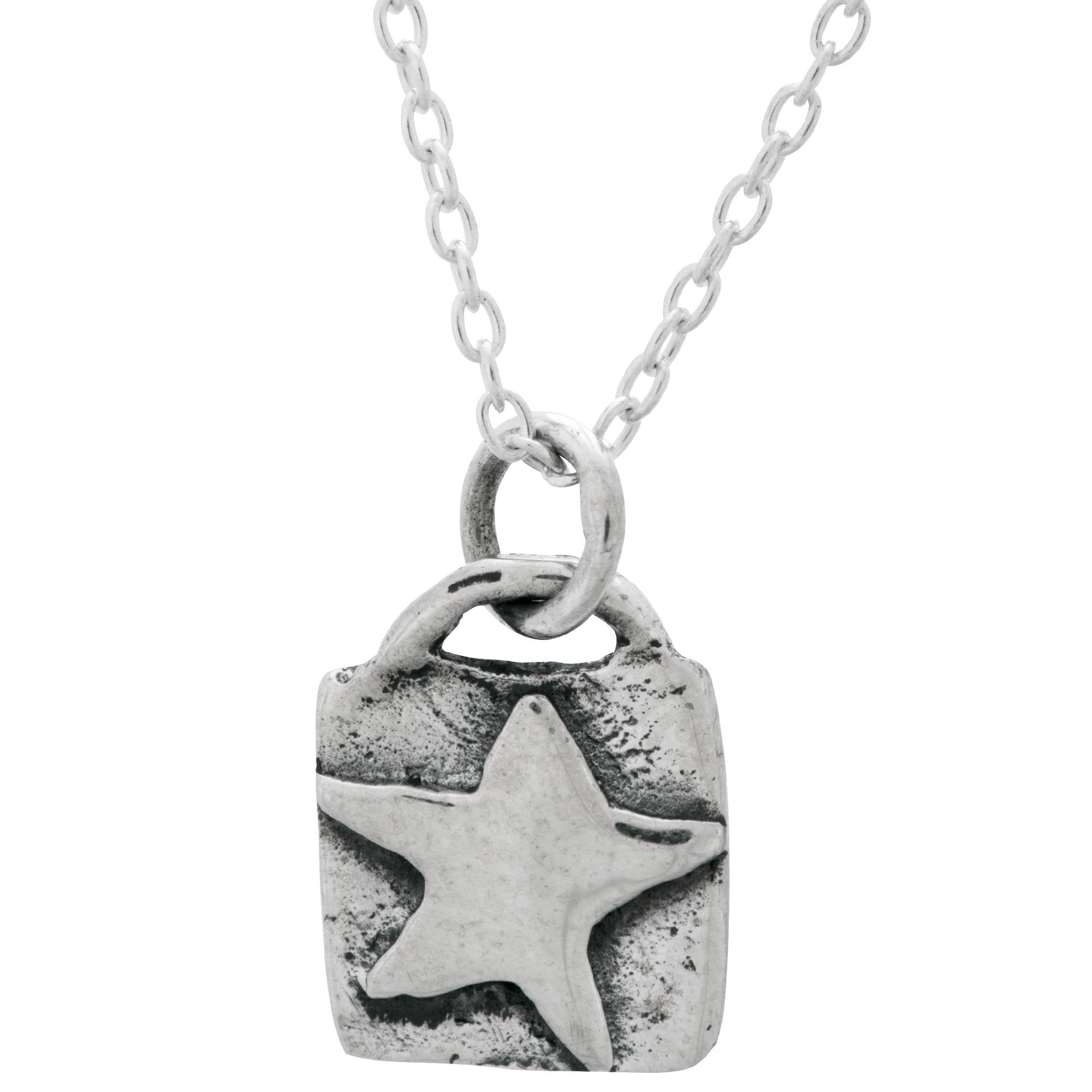 Sterling Silver Star Squared Necklace - Aaria Tees Aaria Tees