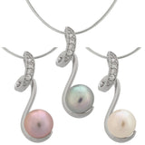 Sterling Swirl Pearl Necklace - Aaria Tees Aaria Tees