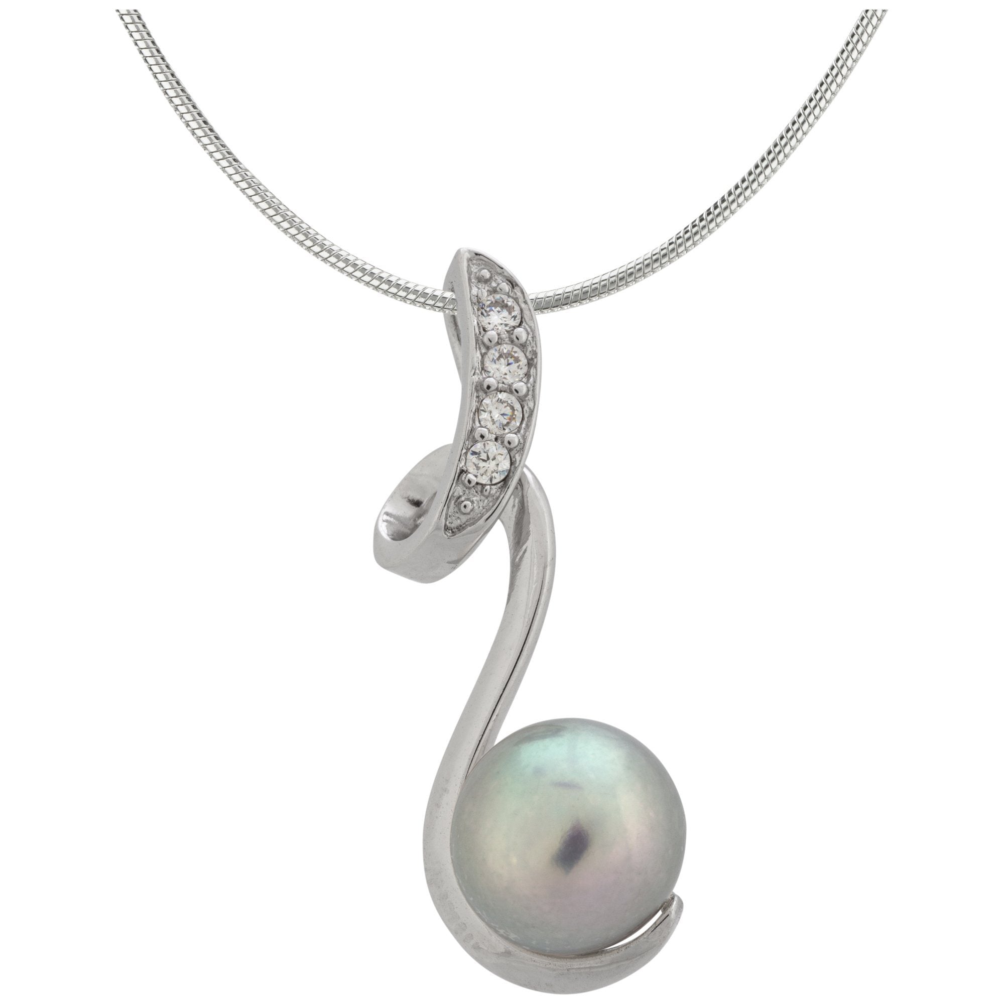 Sterling Swirl Pearl Necklace - Aaria Tees Aaria Tees