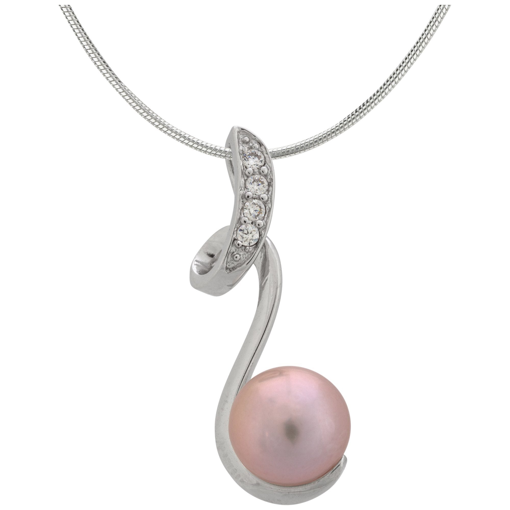 Sterling Swirl Pearl Necklace - Aaria Tees Aaria Tees