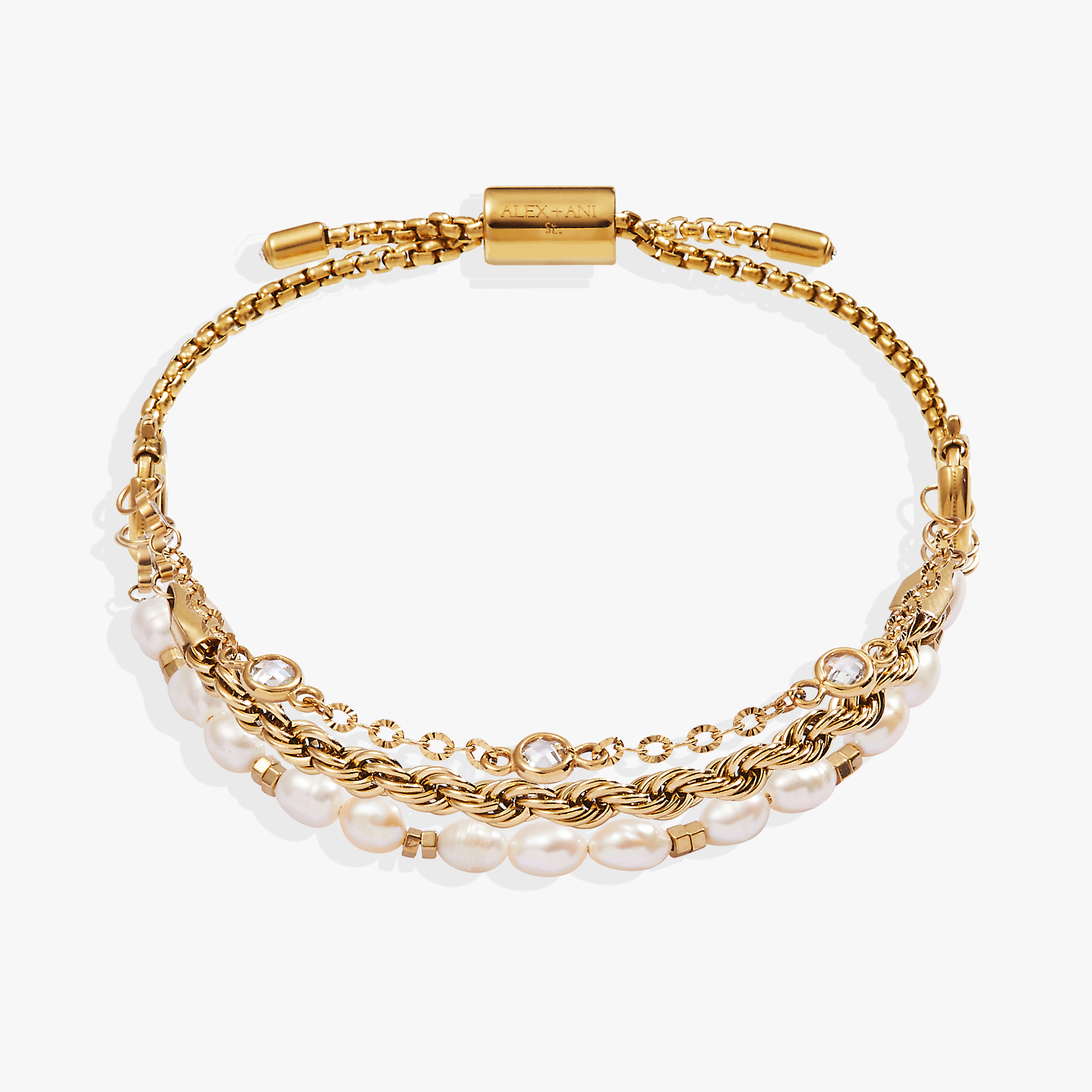 Crystal + Pearl Stranded™ Bracelet Set - Aaria Tees Aaria Tees