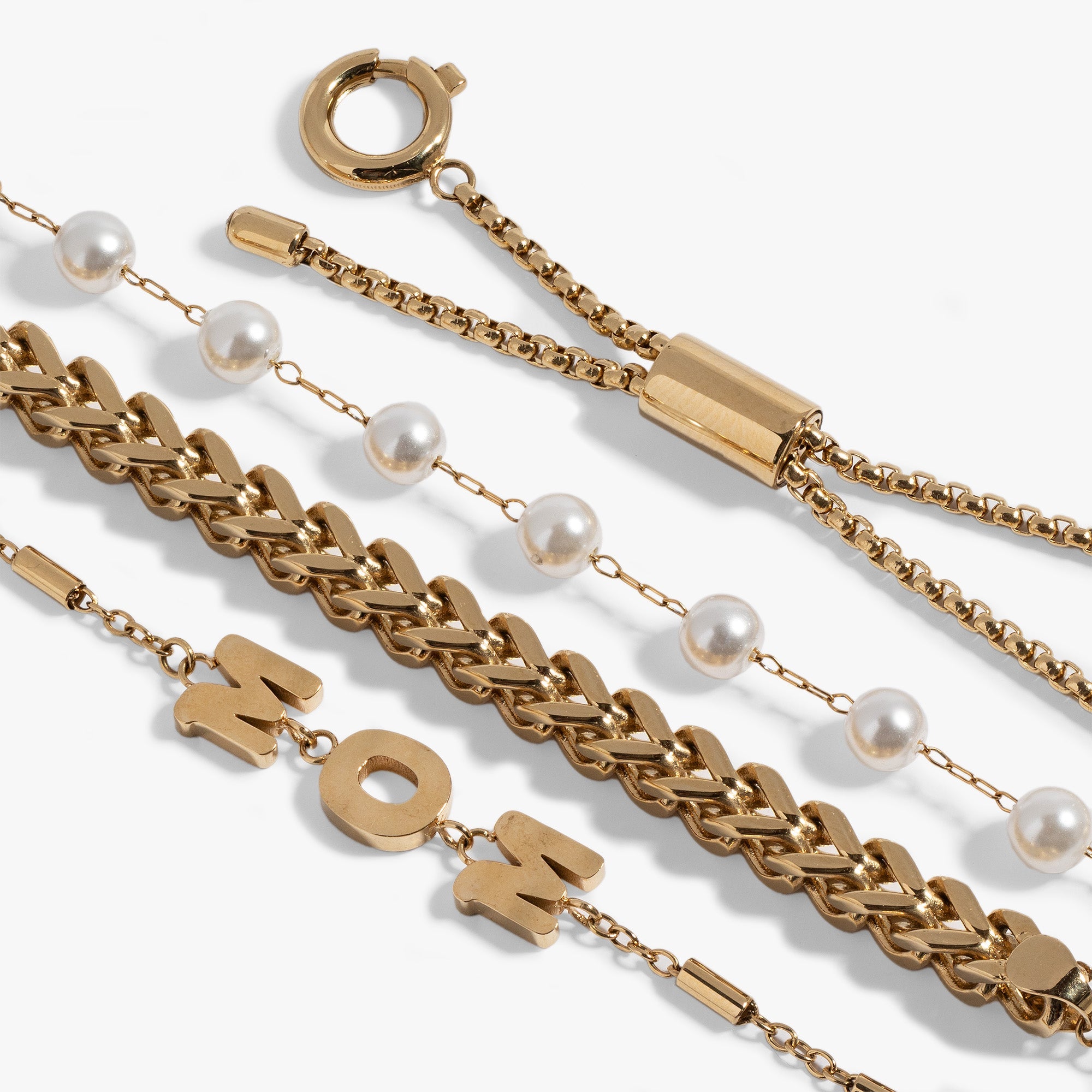 Mom Pearl Stranded™ Bracelet Set - Aaria Tees Aaria Tees