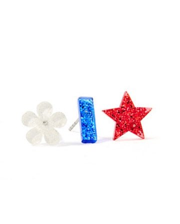 Stud Trio Stud Earring Set - Americana - Aaria Tees Aaria Tees
