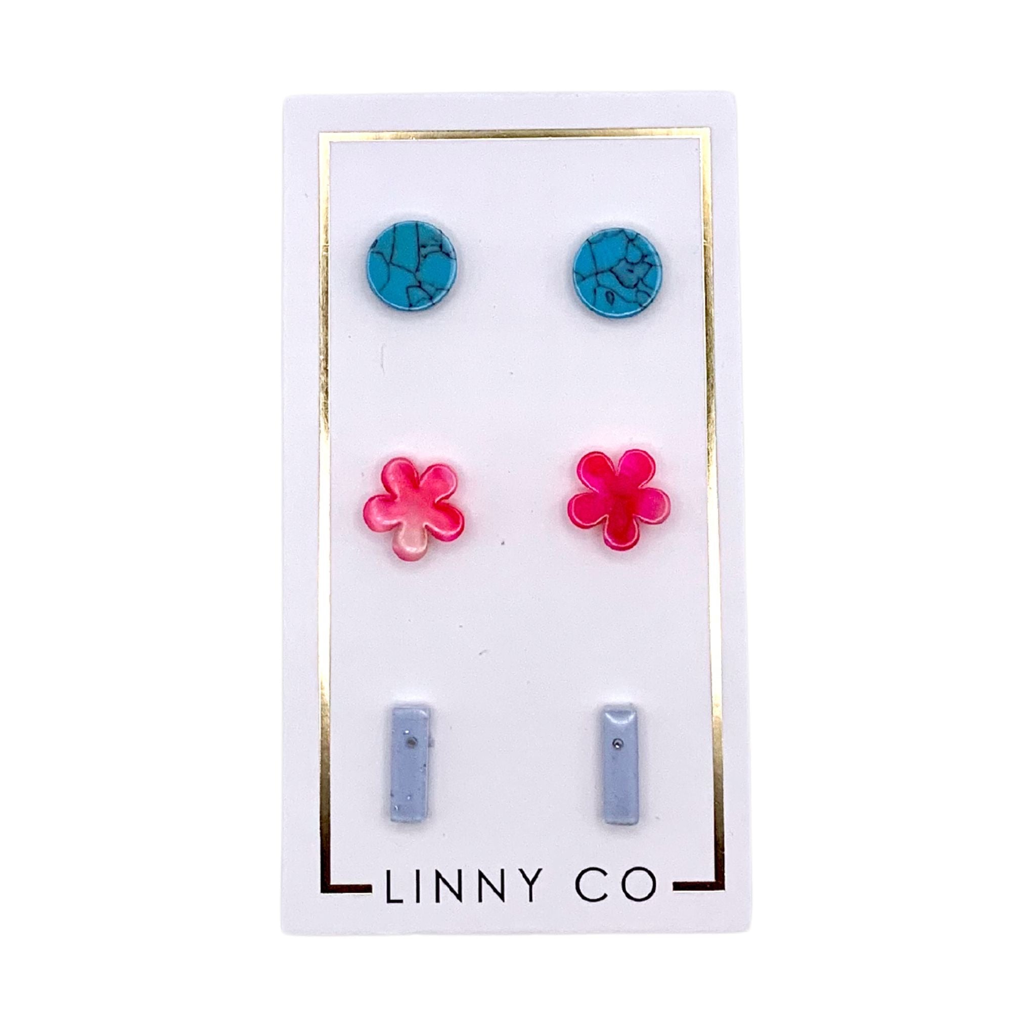 Stud Trio Stud Earring Set - Lollipop - Aaria Tees Aaria Tees