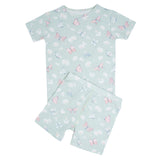 Mint Butterfly Daisy Bamboo Summer Pajama Set Aaria Tees