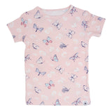 Pink Butterfly Daisy Bamboo Summer Pajama Set Aaria Tees