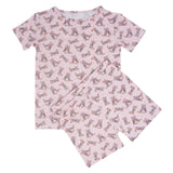 Cowhide Boots Bows Summer Pajama Set Aaria Tees