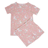 Pink Bunny Floral Summer Pajama Set Aaria Tees