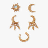 Sun & Moon 2 Studs & Earring Cuff Set - Aaria Tees Aaria Tees