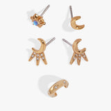 Sun & Moon 2 Studs & Earring Cuff Set - Aaria Tees Aaria Tees