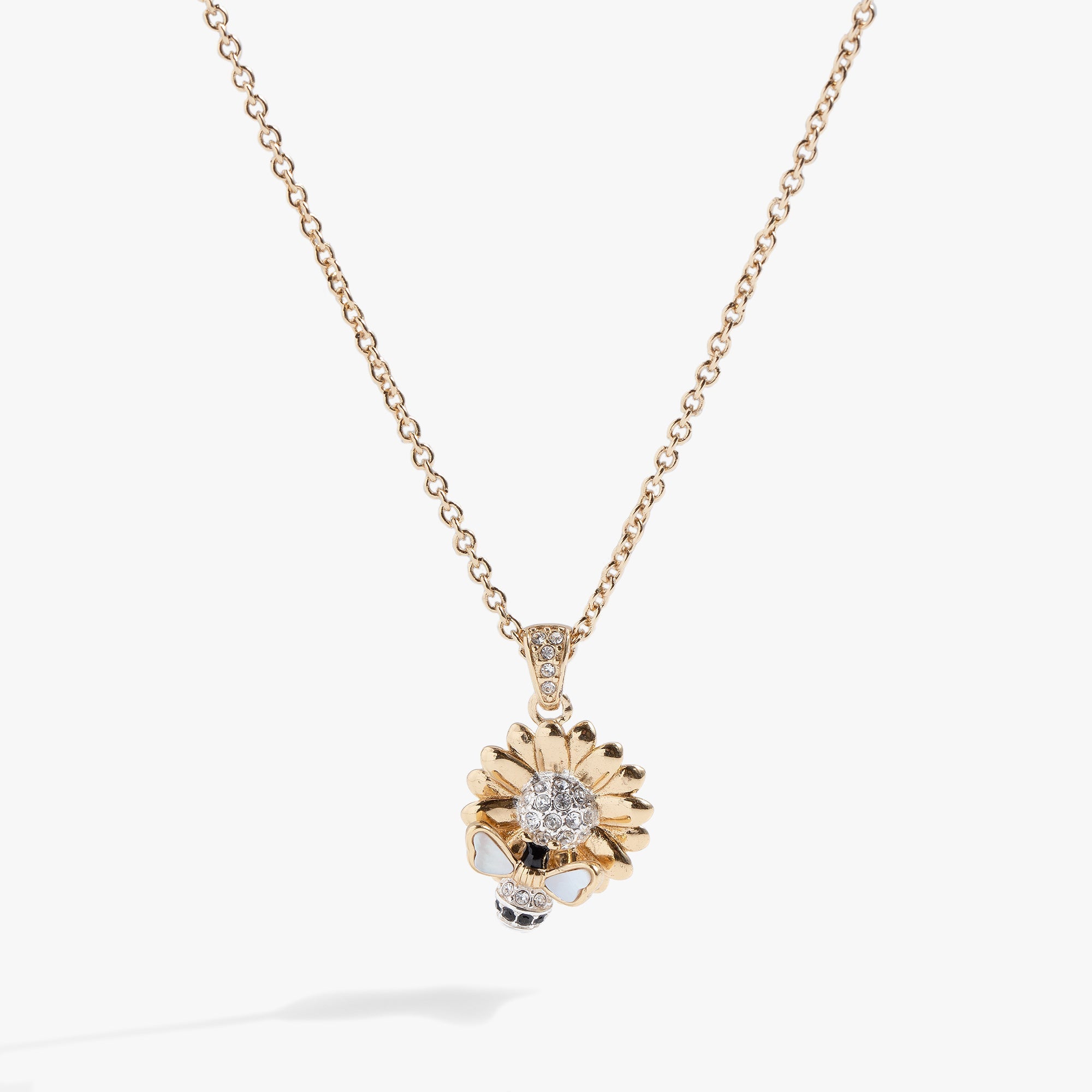 Sunflower & Bee Pendant Necklace - Aaria Tees Aaria Tees