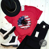 Sunflower Flag - Vintage Red Tee - Aaria Tees Aaria Tees