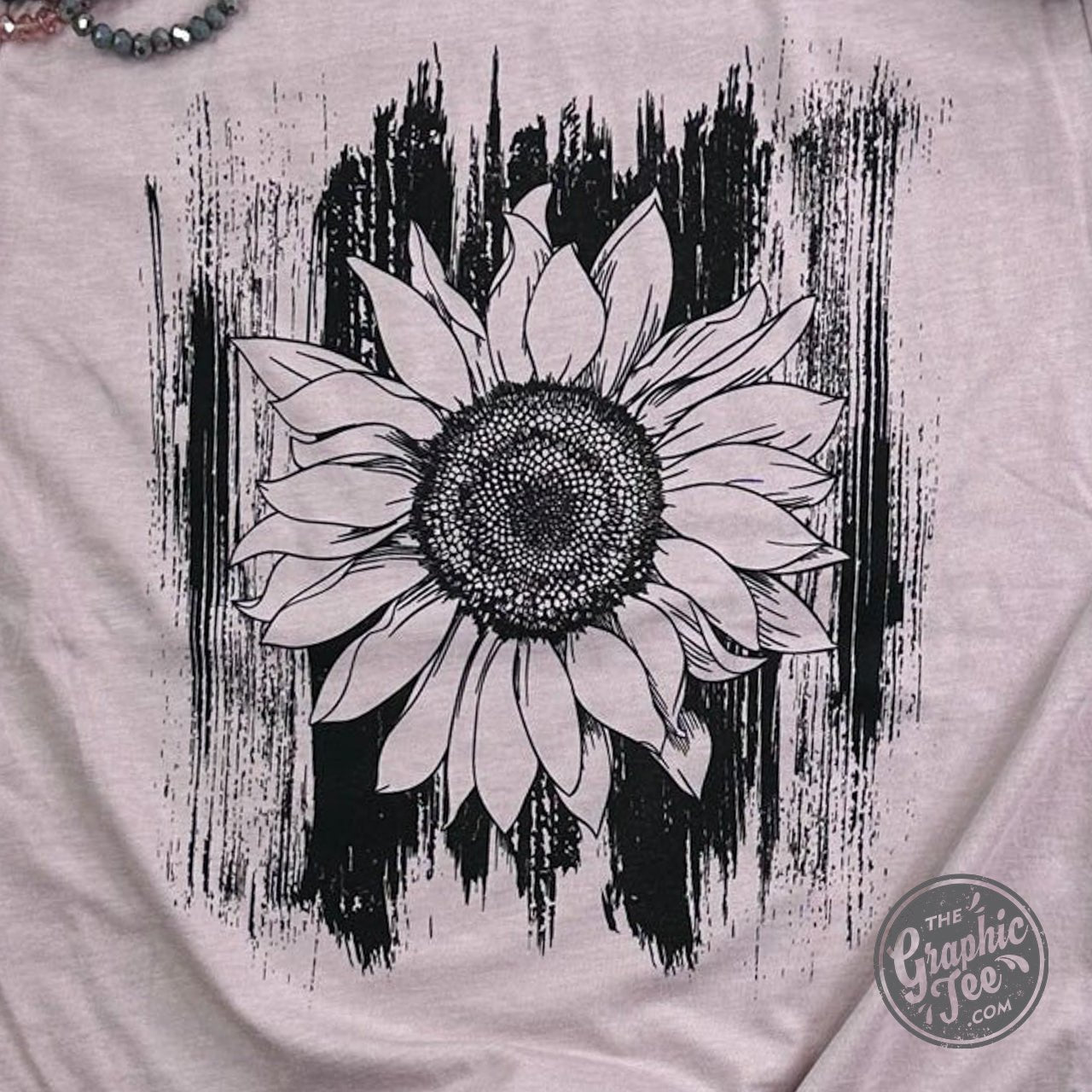 Sunflower with Brush Strokes Crewneck Tee - Aaria Tees Aaria Tees