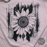 Sunflower with Brush Strokes Crewneck Tee - Aaria Tees Aaria Tees