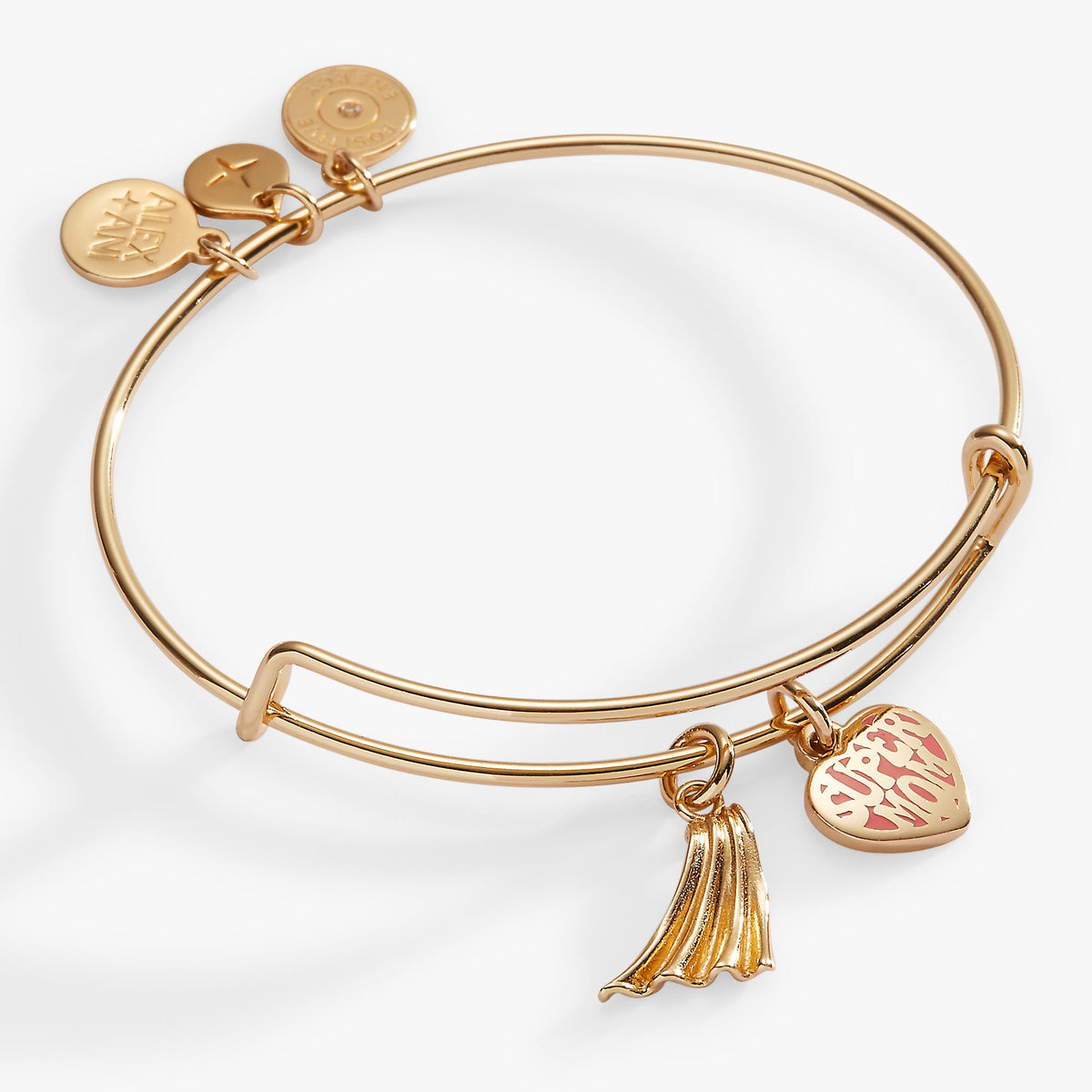 'Super Mom' Heart and Cape Charm Bangle - Aaria Tees