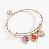 Sweet Shop 'Be Mine' Heart Multi Charm Bangle - Aaria Tees Aaria Tees